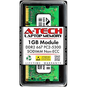 A-Tech 1GB RAM Replacement for CT12864AC667 | DDR2 667MHz PC2-5300 CL5 SODIMM 1.8V Non-ECC SO-DIMM 200-Pin Laptop, Notebook Memory Module