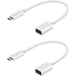 OTG USB-C 3.0 Adapter (2 Pack) Compatible with Samsung Galaxy Tab S9 FE+ to Quick Multi-Use Functions to Backup, Keyboard, mice, Thumb Drives, Saves, More (White)
