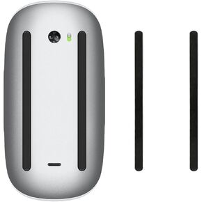 kwmobile Mouse Feet Replacement Compatible with Apple Magic Mouse 1/2 Computer Mouse Skates Sticker - Black