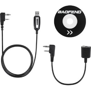 USB Programming Cable CH340 Chip， with Driver CD for Baofeng, Comes with 1 Portable K1 Adapter Cable