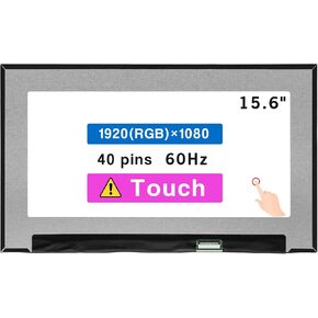 15.6" Screen Replacement LP156WFD-SPH1 for Dell Inspiron 15 5510 5515 5518 5584 P106F P106F001 P106F003 P85F P85F001 LCD Display Panel 40 pin (FHD 1920x1080 Touch)