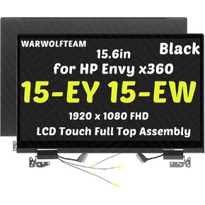 Compatible with HP Envy x360 15-EY 15Z-EY 15-EY1010NR 15-EY1045CL N40697-001 LCD Screen Digitizer Replacement Cover Cable Hinges Full Top Assembly 15.6in 1920 x 1080 FHD(Black)