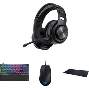 Turtle Beach PC Gaming Bundle: Atlas Air Wireless Open Back Headset + Vulcan II TKL Pro Mechanical LED Keyboard + Pure SEL Ultra-Light Gaming Mouse + Sense Aimo XXL Ultra-Wide LED Mousepad (Black)