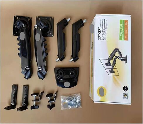 F160 Gas Spring 360 Degree Desktop 17"-27" Dual Monitor Holder Arm with USB3.0 Monitor Mount Bracket Load 2-9kg Each(with Two USB3.0) in Saudi Arabia