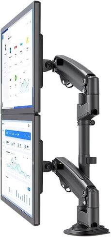 H180 22"-32" Double Monitor Desk Holder Arm Gas Spring Full Motion LCD TV Mount 2-12kg Dual Arm Clamp Bracket(H180) in Saudi Arabia