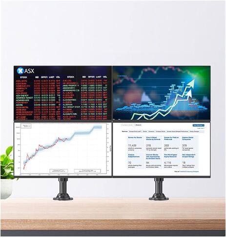 H180 22"-32" Double Monitor Desk Holder Arm Gas Spring Full Motion LCD TV Mount 2-12kg Dual Arm Clamp Bracket(H180) in Saudi Arabia