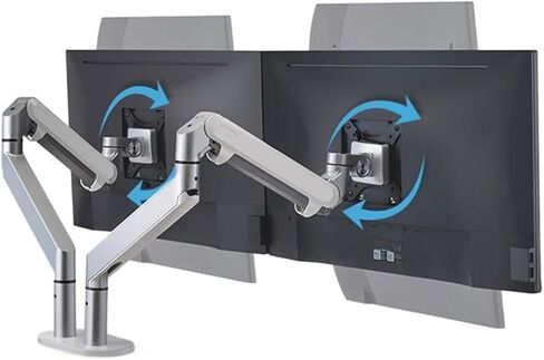 OZ-2 Dual Arm Monitor Mount Desk Stand Full Motion Motion Aluminium 17-32 Inch Monitor Monitor Arm Gas Spring Arm 2-8kgs لكل منهما (رمادي غامق) in Kuwait