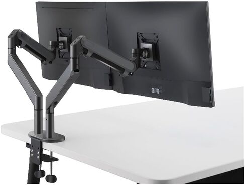 OZ-2 Dual Arm Monitor Mount Desk Stand Full Motion Aluminum 17-32 Inch Monitor Holder Gas Spring Arm Load 2-8kgs Each(Dark Grey) in Saudi Arabia