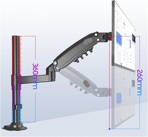 Desktop Gas Spring 17-27" LCD LED Monitor Holder TV Mount Arm Full Motion Ergonomic Monitor Desk Stand Loading 2-9 Kgs in Saudi Arabia
