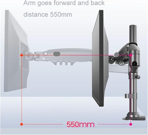 Desktop Gas Spring 17-27" LCD LED Monitor Holder TV Mount Arm Full Motion Ergonomic Monitor Desk Stand Loading 2-9 Kgs in Saudi Arabia