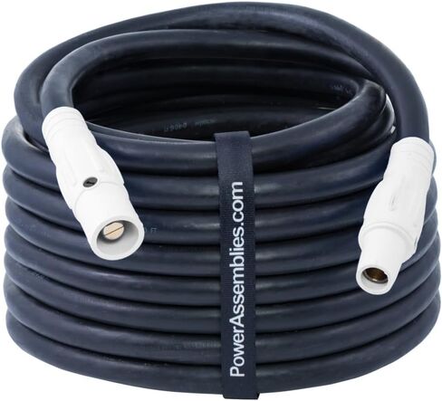 2/0 AWG White Type SC Entertainment & Stage Lighting Cable مصنفة لـ 300 Amps ، Sale/Female Series 16 Camlocks ، سلك 25 قدمًا in Kuwait