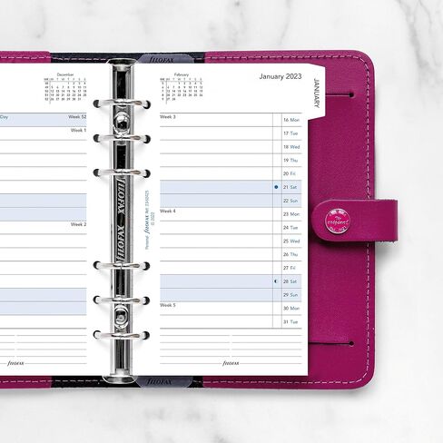 Filofax Calendar Diary Refill, Personal/Compact Size, Month-to-View, with Tabs, White Paper, Ruled, English, 2024 (C68425-24) in Saudi Arabia