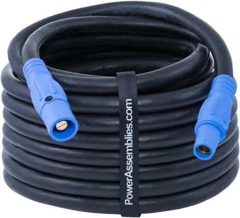 2/0 AWG White Type SC Entertainment & Stage Lighting Cable مصنفة لـ 300 Amps ، Sale/Female Series 16 Camlocks ، سلك 25 قدمًا in Kuwait