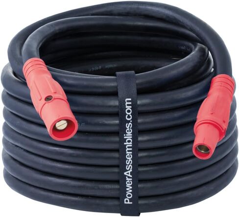 2/0 AWG White Type SC Entertainment & Stage Lighting Cable مصنفة لـ 300 Amps ، Sale/Female Series 16 Camlocks ، سلك 25 قدمًا in Kuwait