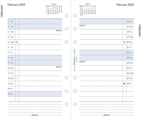 Filofax Calendar Diary Refill, Personal/Compact Size, Month-to-View, with Tabs, White Paper, Ruled, English, 2024 (C68425-24) in Saudi Arabia