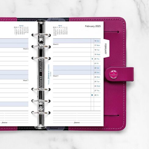 Filofax Calendar Diary Refill, Personal/Compact Size, Month-to-View, with Tabs, White Paper, Ruled, English, 2024 (C68425-24) in Saudi Arabia