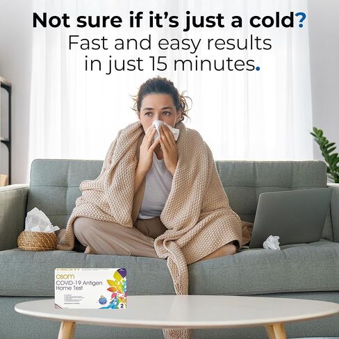 اختبار Osom COVID-19 Antigen Home Test، يتضمن 12 اختبارًا سريعًا، النتائج في 15 دقيقة، صنع في الولايات المتحدة الأمريكية، سهل الاستخدام (12 اختبارًا) in Kuwait