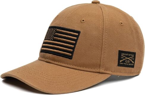 Grunt Style Embroidered American Flag Hat (Natural, One Size) in Saudi Arabia