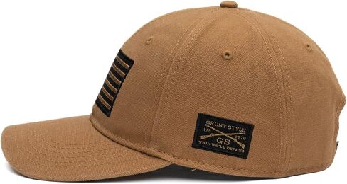 Grunt Style Embroidered American Flag Hat (Natural, One Size) in Saudi Arabia