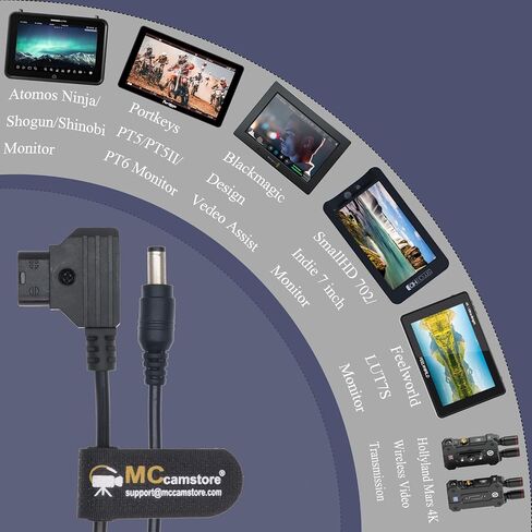 D-TAP إلى DC Power Cable 12V 5.5mm × 2.1mm لـ Atomos Shogun ، و Ikan Monitor ، و Blackmagic Video Assist in Kuwait