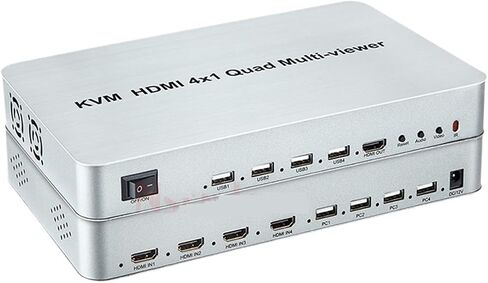 4K 60Hz KVM HDMI Multi-viewer 4X1 HDMI Quad Screen Multiviewer with Seamless 4 in 1 HDMI Multi viewer for USB Keyboard Mouse PC(4k 60Hz,AU Plug) in Saudi Arabia