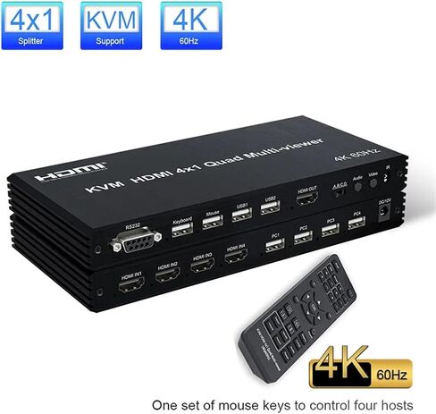 4K HDMI 8x1 KVM Multi-viewer Seamless Switch 8 CH Multiplexer Multi Screen Viewer 8x1 KVM HDMI Quad Screen Multiviewer for PC TV(4K 60hz 4x1Multi,EU Plug) in Saudi Arabia