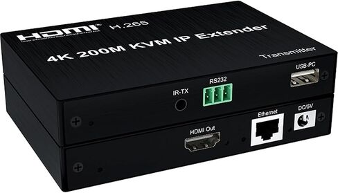 4K HDMI KVM Extender Over IP RJ45 Cat5e/6 200M HDMI KVM Matrix USB Extender Support Multipoint to Multipoint Extensoin Transmitt(1 RX only,with US Plug) in Kuwait