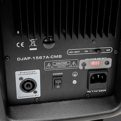 Audiopipe 15" Professional DJ Active Loudspeaker System Set (DJAP-1567A-CMB), PA System Combo Set with Microphone/Remote Control/Bluetooth/USB/LED Light, Indoor in Saudi Arabia