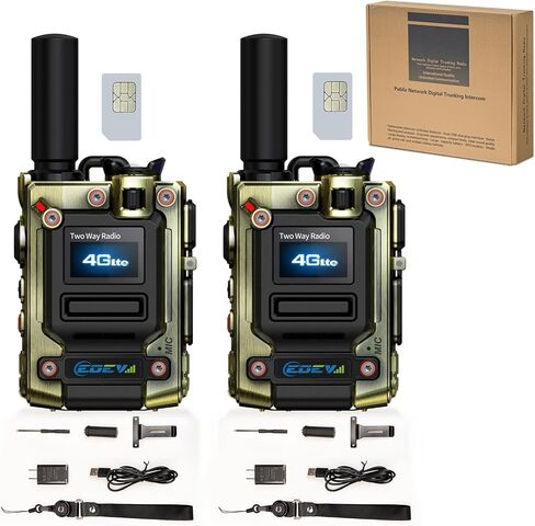 2PCS 4G Walkie Talkie للبالغين ، 4G المدى 4G 1000 ميل قابلة لإعادة الشحن في اتجاهين لمدة 3 أيام من وقت تشغيل البطارية مثالية للمشي لمسافات طويلة ، والتخييم ، واستخدام الطوارئ في الهواء الطلق في الهواء الطلق (بطاقة SIM) in Kuwait