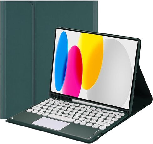 Touch Keyboard Case لـ iPad (A16) الجيل الحادي عشر 11 بوصة (2025) ، الجيل العاشر من iPad 10.9 بوصة (2022) مع حامل قلم رصاص - لوحة مفاتيح Bluetooth التي تعمل باللمس المغنطيسي (الأرجواني) in Kuwait