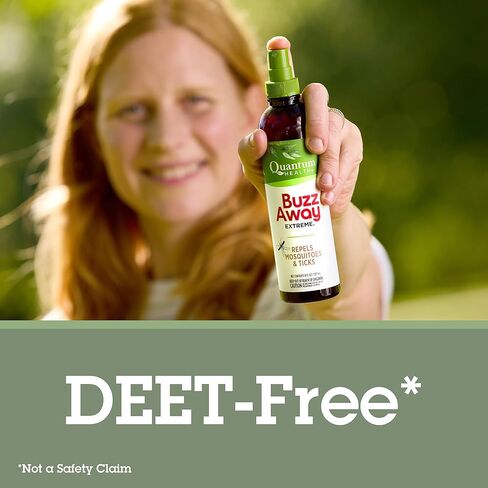 Quantum Health Buzz Away Extreme Insect Repellent DEET Free Cedarwood Lemongrass & Citronella Oil Outdoor Mosquito & Tick Bug Spray Powerful Plants Repel Bugs Off Your Skin, Safe for Kids - 8 Ounce in Kuwait