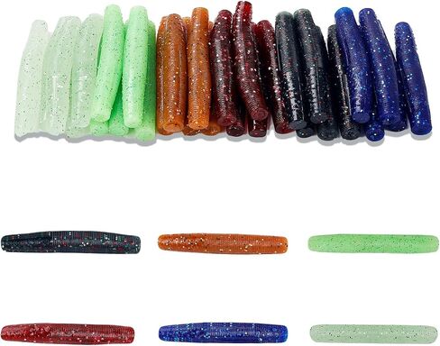 Senko Worms for Bass Fishing Salted Soft Plastic Baits with Hook Slot for Saltwater Fishing 2.6inch FS/RE-11 in Saudi Arabia