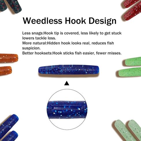 Senko Worms for Bass Fishing Salted Soft Plastic Baits with Hook Slot for Saltwater Fishing 2.6inch FS/RE-11 in Saudi Arabia