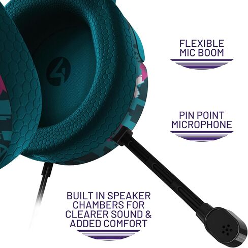 4Gamers Panther Gaming Headset Glitch - Teal ، متوافق مع PS4 ، PS5 ، Xbox ، Switch & PC in Kuwait