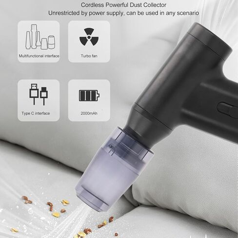 j02 electric air duster ، 110000 دورة في الدقيقة متغيرة السرعة المنفاخ الهواء العنيف مع 5 فوهات ، usb super dry bower لتنظيف السيارات ، التخييم ، لوحة المفاتيح ، الحيوانات الأليفة ، woodworking in Kuwait