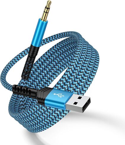 USB to 3.5mm Audio Aux Jack Cable,3FT Braided USB to Aux Converter Male to 3.5mm TRRS Headphone Adapter Stereo Audio Cord for Headphones PC Laptop Windows Computer Speaker PS5 PS4 Desktops Mac OSX in Kuwait
