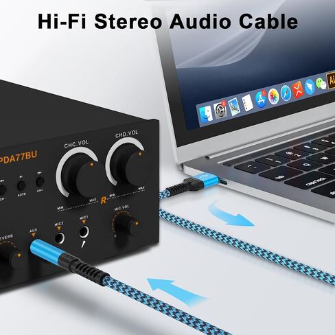 USB to 3.5mm Audio Aux Jack Cable,3FT Braided USB to Aux Converter Male to 3.5mm TRRS Headphone Adapter Stereo Audio Cord for Headphones PC Laptop Windows Computer Speaker PS5 PS4 Desktops Mac OSX in Kuwait