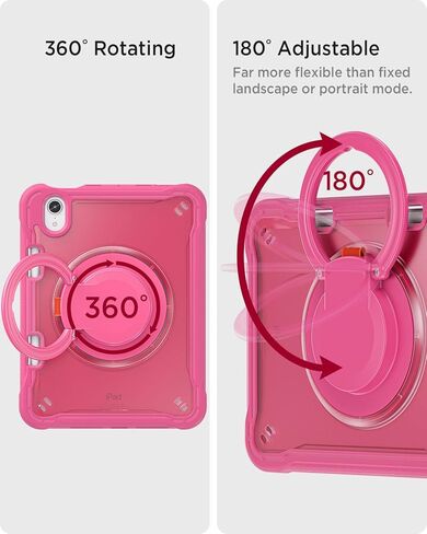 Miimall Case for Mini 7 A17 Pro ، iPad Mini 6th/7th Gen 2021/2024 8.3 inch ، 360 ° دوارة ، حامل قلم/قلم رصاص/180 درجة قشرة مقبض قابلة للطي للأطفال iPad mini 6/7 (Khaki) in Saudi Arabia