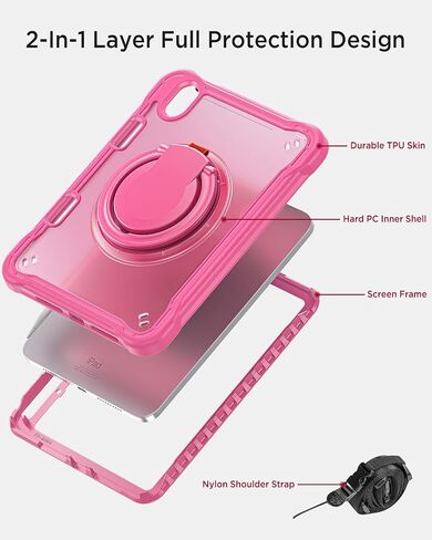 Miimall Case for Mini 7 A17 Pro ، iPad Mini 6th/7th Gen 2021/2024 8.3 inch ، 360 ° دوارة ، حامل قلم/قلم رصاص/180 درجة قشرة مقبض قابلة للطي للأطفال iPad mini 6/7 (Khaki) in Saudi Arabia