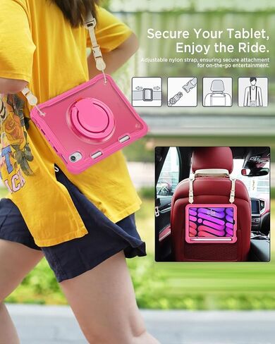 Miimall Case for Mini 7 A17 Pro ، iPad Mini 6th/7th Gen 2021/2024 8.3 inch ، 360 ° دوارة ، حامل قلم/قلم رصاص/180 درجة قشرة مقبض قابلة للطي للأطفال iPad mini 6/7 (Khaki) in Saudi Arabia