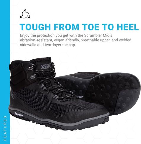 Xero Shoes Scrambler Mid II WP Black/Asphalt Men's Size 9 in Saudi Arabia