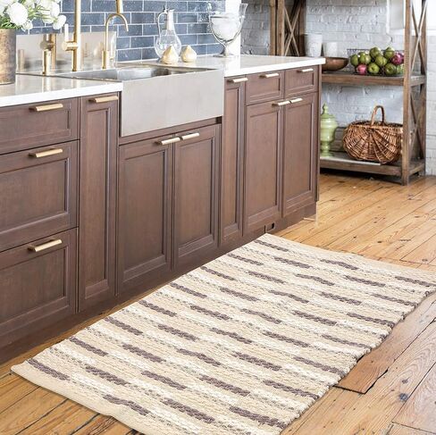 سجاد الجاموس منقوشة لغرفة المعيشة 24 × 36 بوصة الخردل الأبيض، سجاد المطبخ، سجاد طريق الدخول، سجاد الباب، سجاد المنطقة، سجاد غرفة حمام المزرعة، سجاد فحص الجاموس، خرقة منسوجة، سجاد 2 × 3، سجاد قطني قابل للعكس in Kuwait