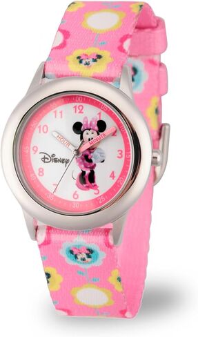 Disney Minnie Mouse Kids' Stainless Steel Time Teacher Analog Leather Strap Watch in Saudi Arabia