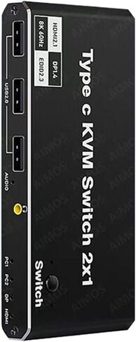 Type-C Thunderbolt 3 4 USB C KVM Switch 4K 144Hz USB 2.0 KVM Switch USB 8K 60Hz HDMI DP USB KVM Switcher for M*ac*Book Laptop in Saudi Arabia