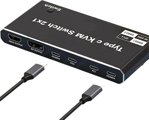 Type-C Thunderbolt 3 4 USB C KVM Switch 4K 144Hz USB 2.0 KVM Switch USB 8K 60Hz HDMI DP USB KVM Switcher for M*ac*Book Laptop in Saudi Arabia