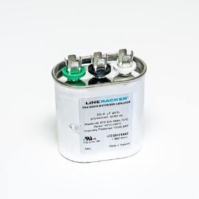 Supco Capacitor Oval Dual Run 20 + 5 uf 370/440 Volts for HVAC Motors Compressors LCD20+5X440 Linebacker