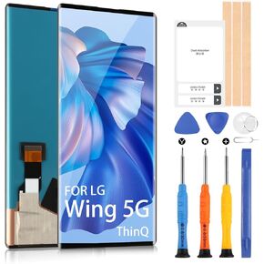 Screen Replacement for LG Wing 5G ThinQ - LCD for LG Wing 5G ThinQ Digitizer Touchscreen for LG Wing 5G LCD Display Sensor Panel LM-F100 LM-F100N LM-F100V Glass Assembly Kits 6.8’’