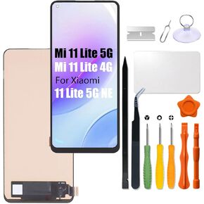Replacement for Xiaomi Mi 11 lite 5G | 11 lite 4G | 5G NE LCD Screen INCELL for xiaomi M2101K9AG M2101K9AI 2109119DG 2107119DC LCD Touch Screen Display Panel Digitizer Assembly with Repair kit