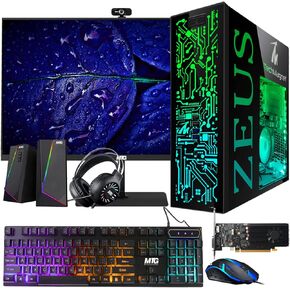 TechMagnet Gaming Desktop PC,Intel i7 6th Gen,Zeus Pro 6,GT 1030,16GB RAM ARGB,1TB SSD + 4TB HDD,27 Inch 165hz Gaming Monitor,Wi-Fi | Bluetooth Adapter,Webcam,RGB Kit,Windows 11 Pro (Renewed)