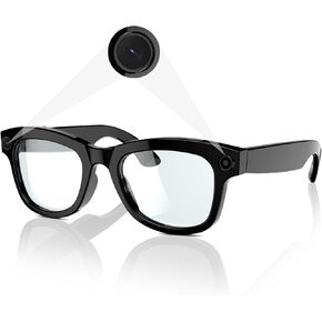 Smart Camera Glasses with 5MP Ultra-Wide Camera HD 1080P, Blue Light Blocking, AI Voice Control, 4H Playtime, Wi-Fi/Bluetooth 5.3 for HD Video & Immersive Audio